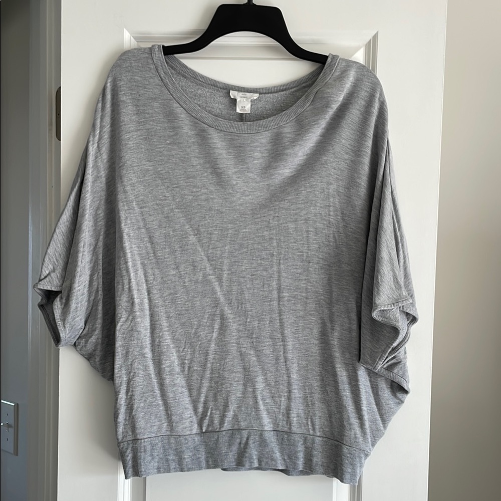 Gray Batwing Sleeve Top